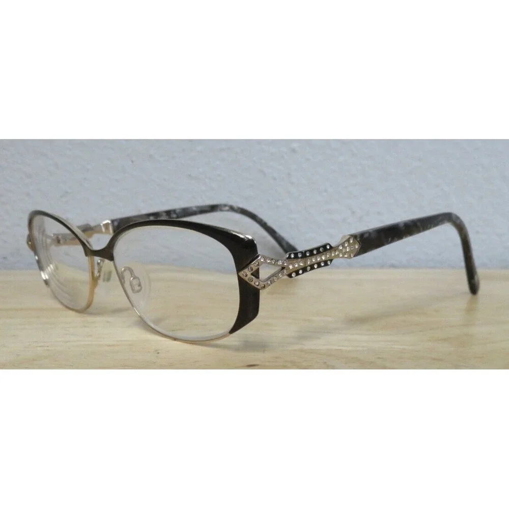 Caviar M 5616 Eye Glasses Frames Only Made In Italy Crystals Gold Rhinestones